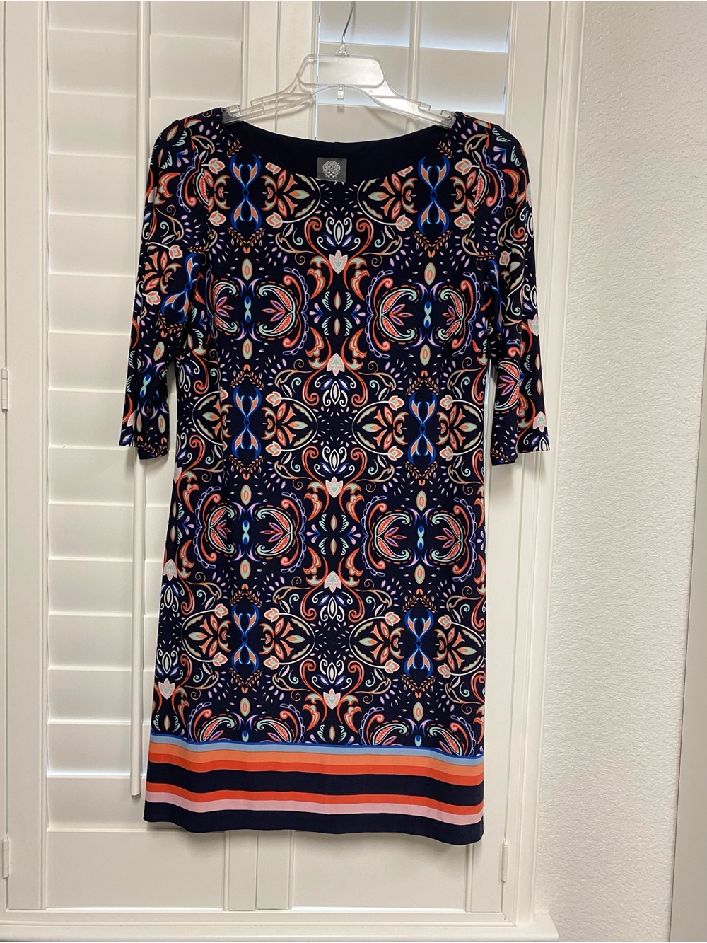 Vince Camuto Shift Dress 3/4 length sleeve size 12